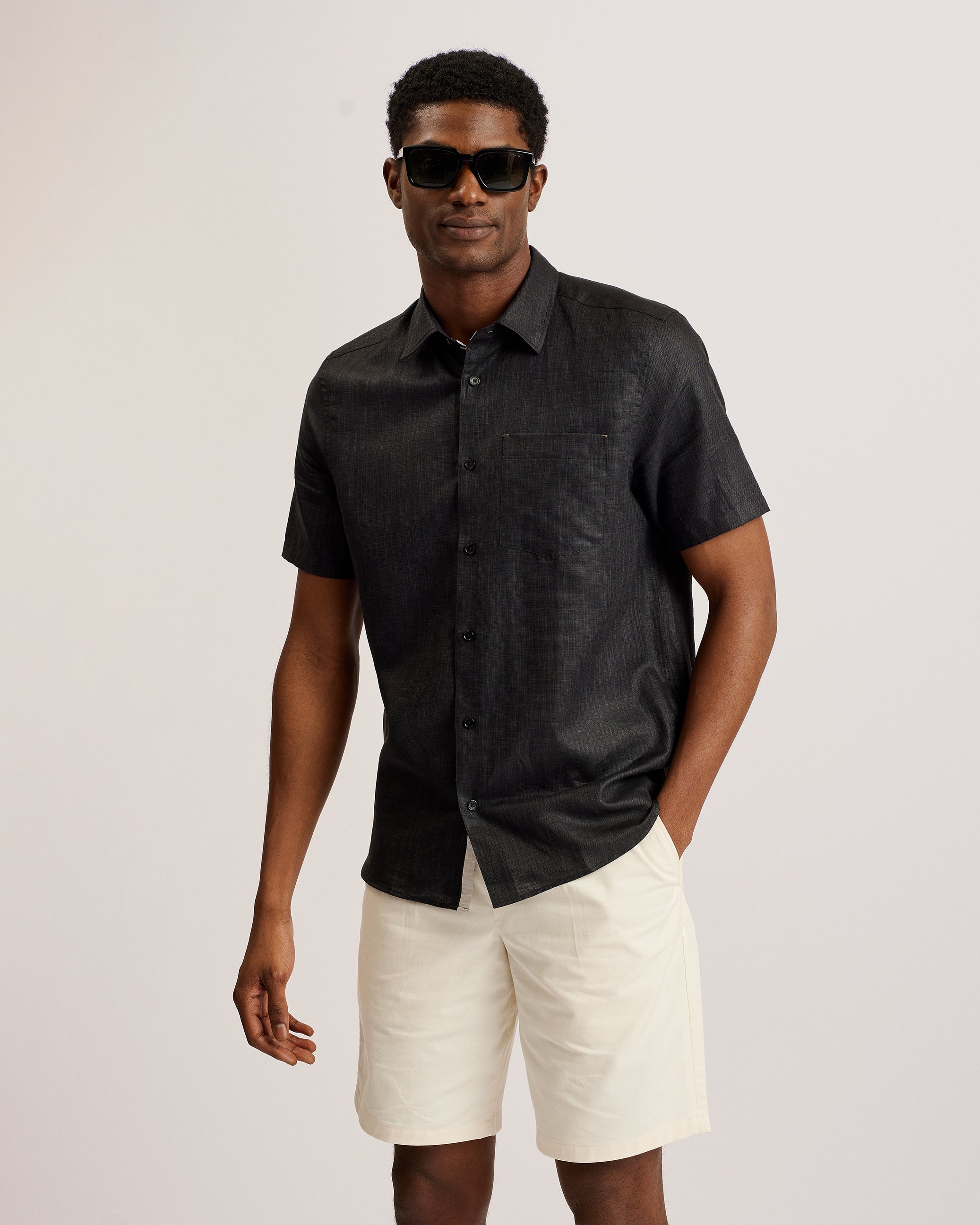 PALOMAS - Short Sleeve Linen Shirt
