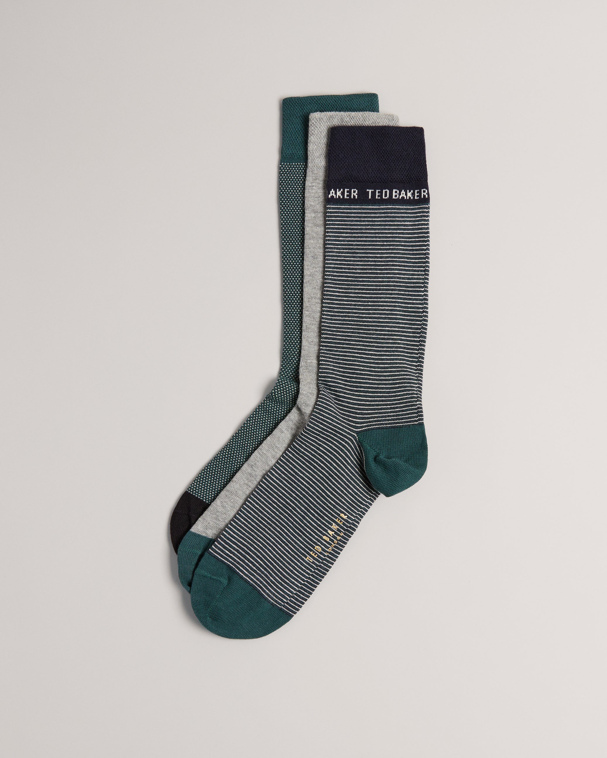 TED BAKER Luxury Sock Mens 3pk Hoisted Asst Design & Col Organic Socks BNIP  R£22