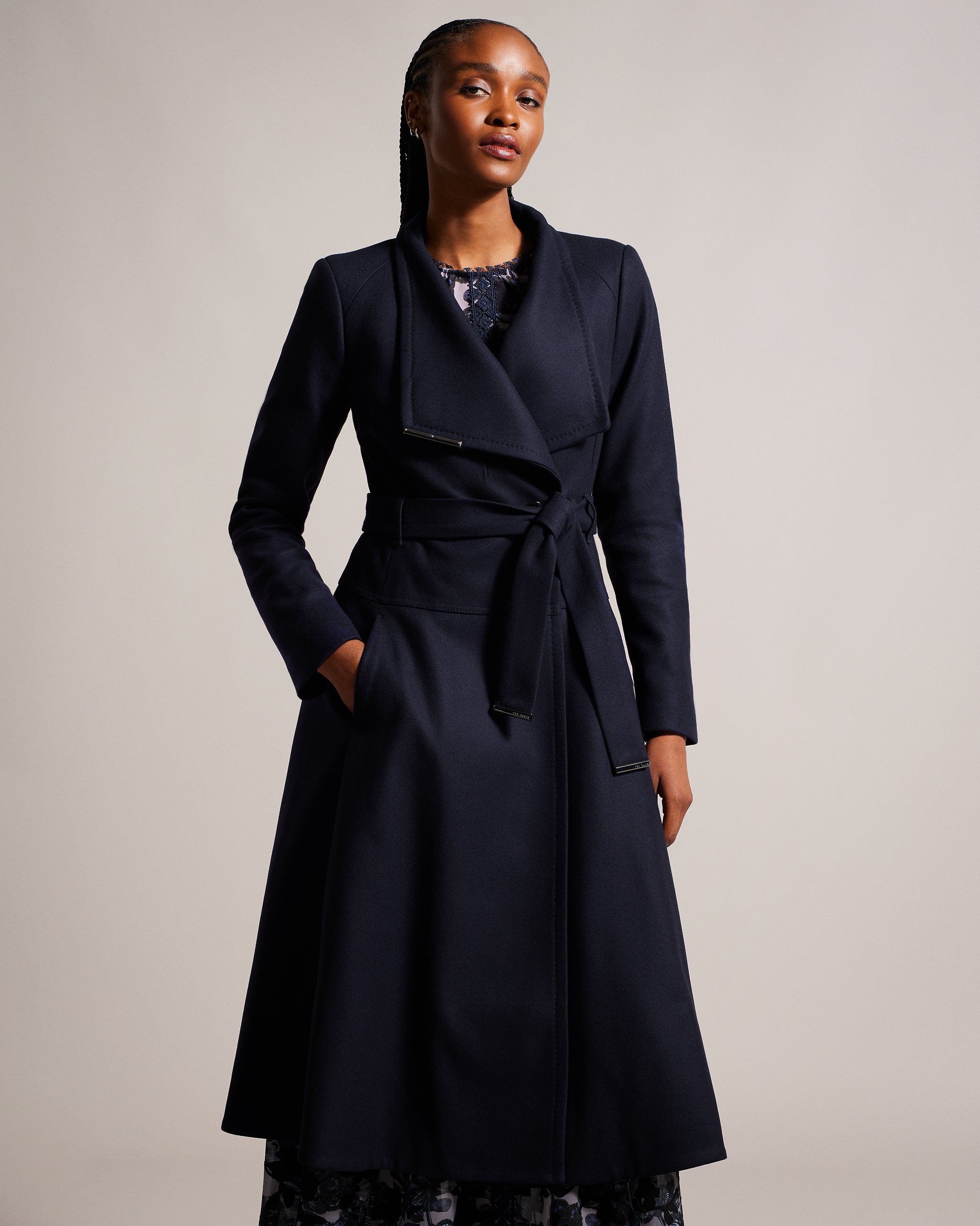 Midi Wool Coat, Wool Coat, Womens Winter Coats, Dress Coat, Navy