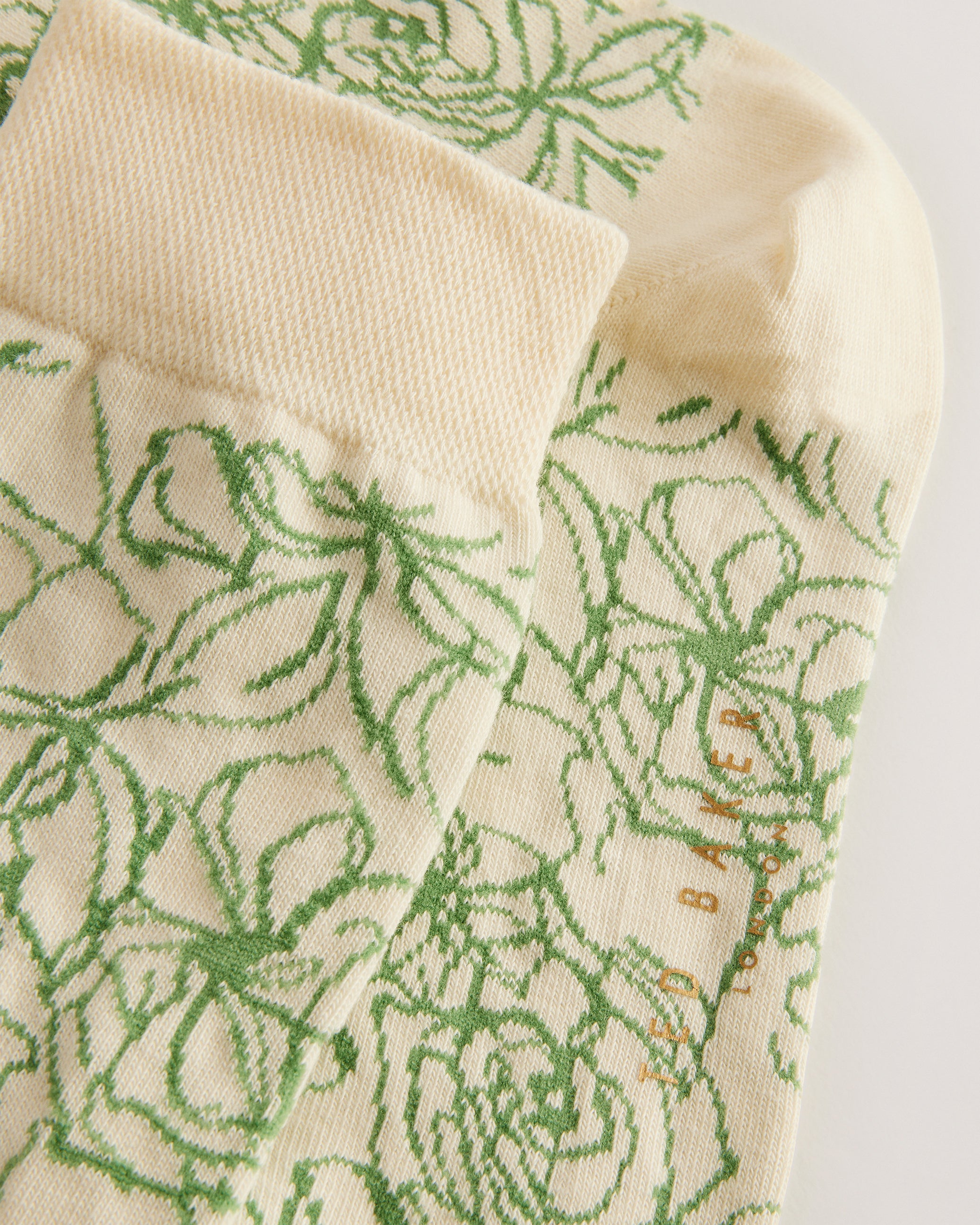 Buy Ted Baker Men Green Swirls Floral Pattern Socks Online - 735780